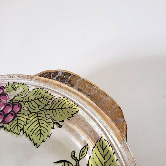 Anchor Hocking 2QT Covered Casserole MCM Georges Briard Gold  Fruit Rustic Retro - Picture 4 of 10